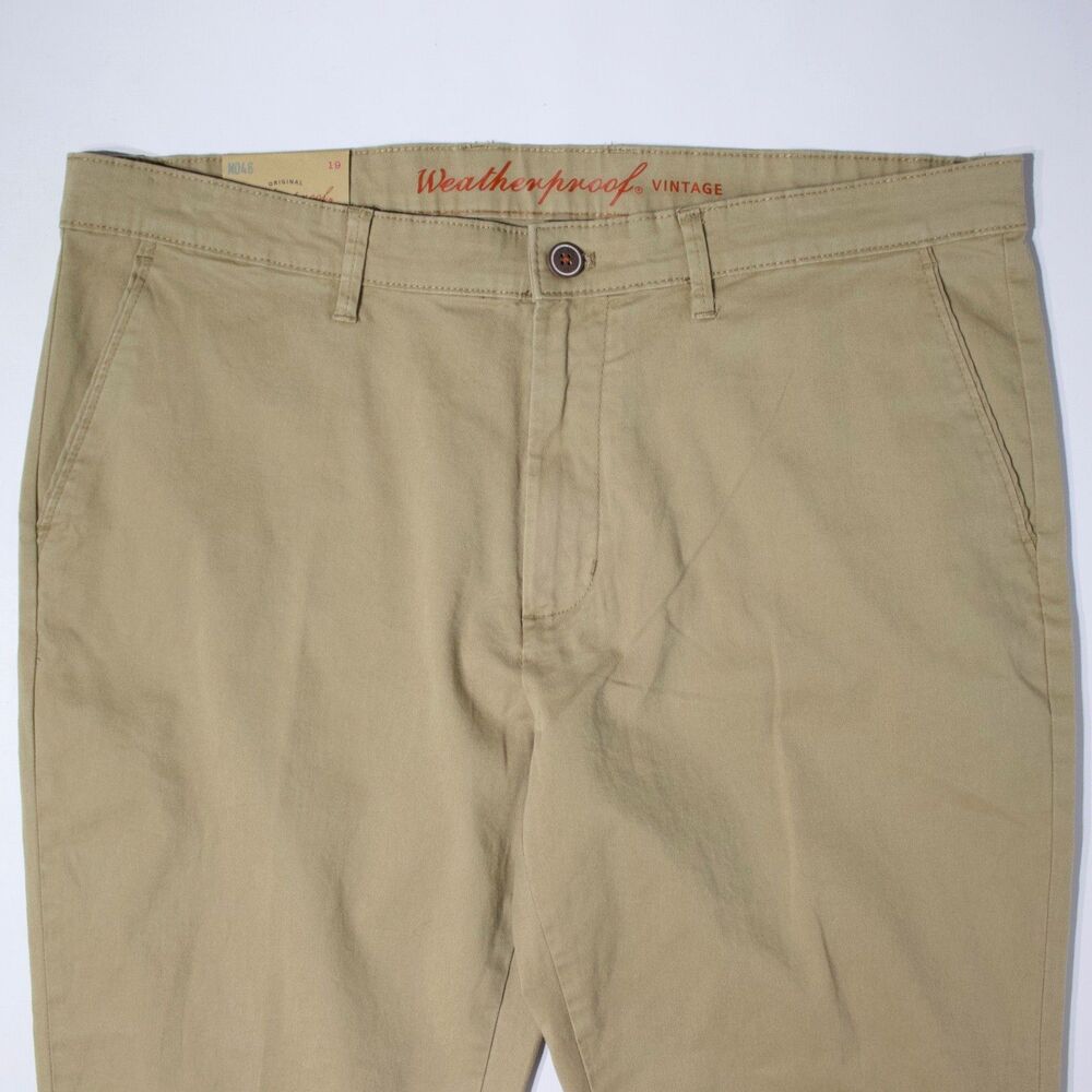 NWT Weatherproof Vintage Chino 2.0 Slim Straight Stretch Pants Khaki Men 36x32 - Picture 6 of 15